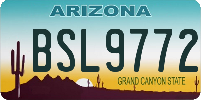 AZ license plate BSL9772