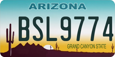 AZ license plate BSL9774