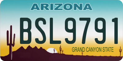 AZ license plate BSL9791