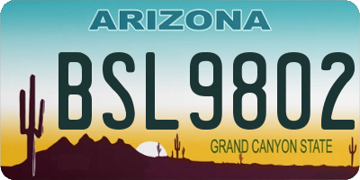 AZ license plate BSL9802