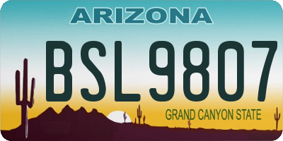 AZ license plate BSL9807