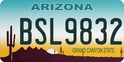 AZ license plate BSL9832