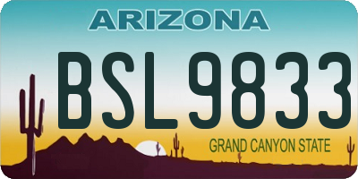 AZ license plate BSL9833