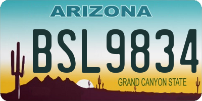 AZ license plate BSL9834