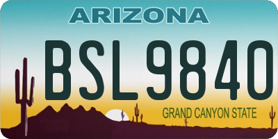 AZ license plate BSL9840