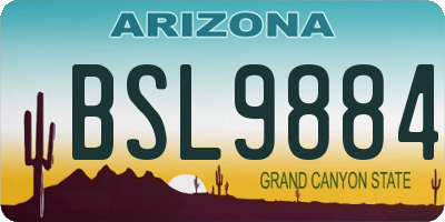 AZ license plate BSL9884