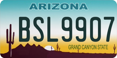 AZ license plate BSL9907
