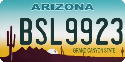 AZ license plate BSL9923