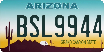 AZ license plate BSL9944