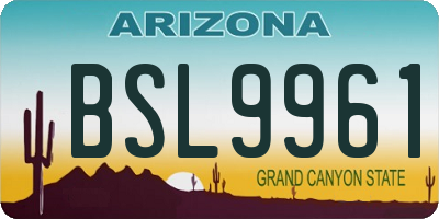 AZ license plate BSL9961
