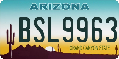 AZ license plate BSL9963