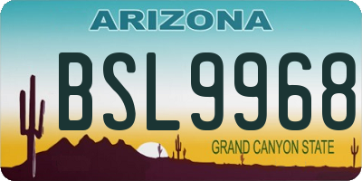 AZ license plate BSL9968