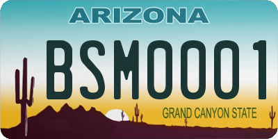 AZ license plate BSM0001