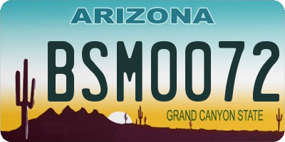 AZ license plate BSM0072