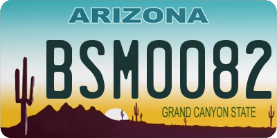 AZ license plate BSM0082