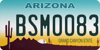 AZ license plate BSM0083
