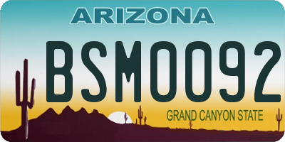 AZ license plate BSM0092