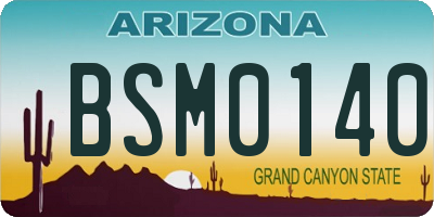 AZ license plate BSM0140