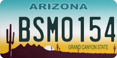 AZ license plate BSM0154