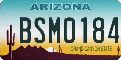 AZ license plate BSM0184