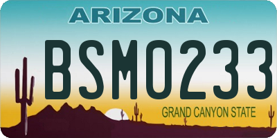 AZ license plate BSM0233