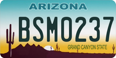 AZ license plate BSM0237