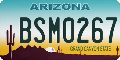 AZ license plate BSM0267