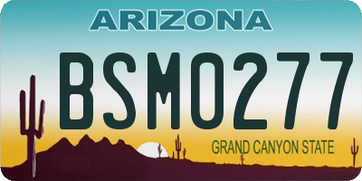 AZ license plate BSM0277