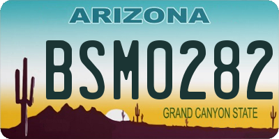 AZ license plate BSM0282