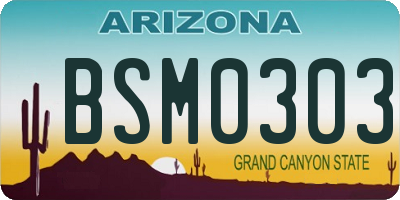 AZ license plate BSM0303