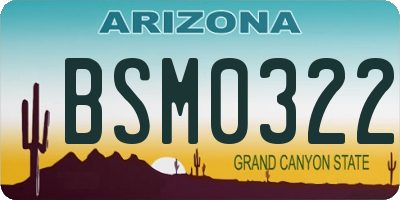 AZ license plate BSM0322