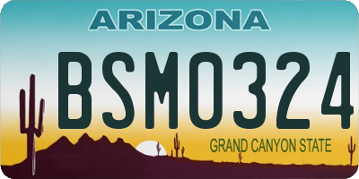 AZ license plate BSM0324