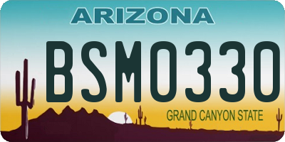 AZ license plate BSM0330