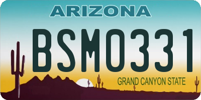 AZ license plate BSM0331