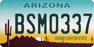 AZ license plate BSM0337