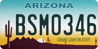 AZ license plate BSM0346