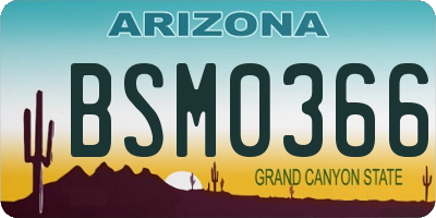 AZ license plate BSM0366