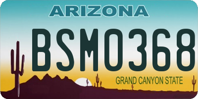 AZ license plate BSM0368