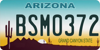 AZ license plate BSM0372