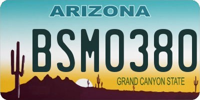 AZ license plate BSM0380