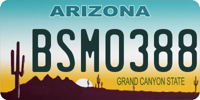 AZ license plate BSM0388