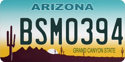 AZ license plate BSM0394