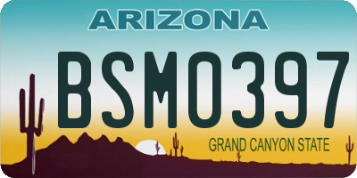 AZ license plate BSM0397