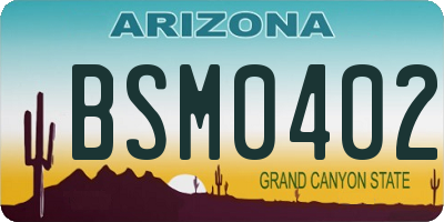 AZ license plate BSM0402