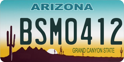 AZ license plate BSM0412