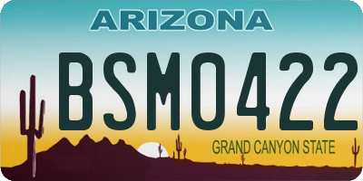 AZ license plate BSM0422