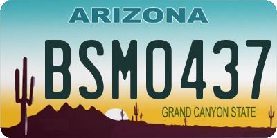 AZ license plate BSM0437