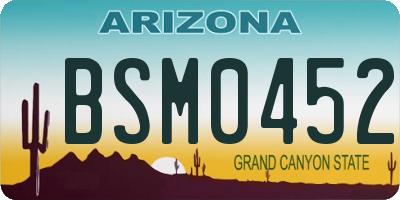 AZ license plate BSM0452