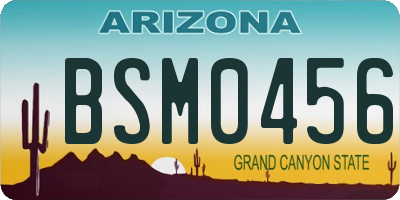 AZ license plate BSM0456