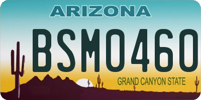 AZ license plate BSM0460